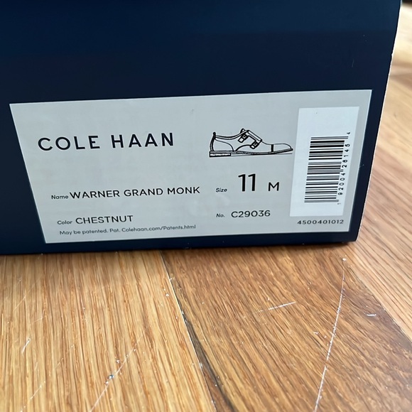 NWT. Cole Haan Size 11 Warner Grand Monk. Chestnut. - Picture 6 of 6